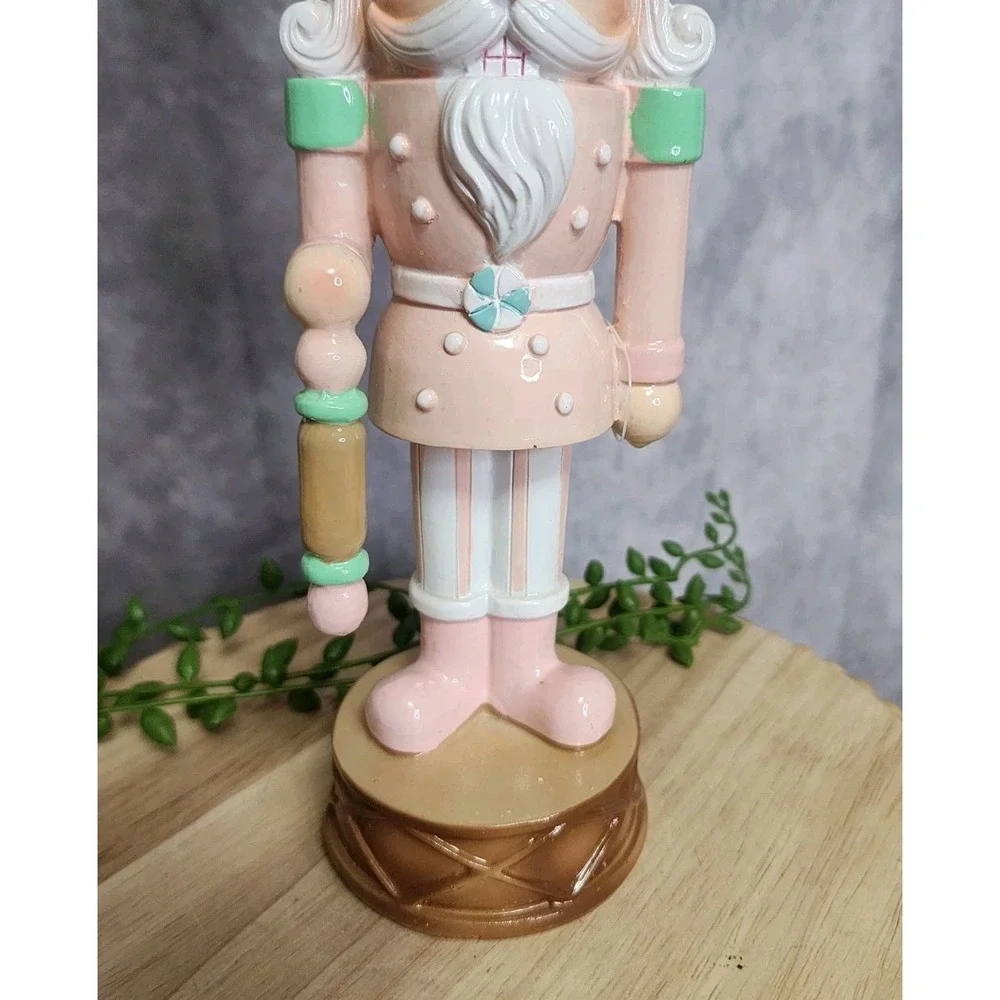 Pastel Pink Chef Baker Nutcracker Figure Resin Christmas 9 3/4